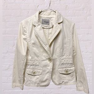 Andew off white beige blazer button front sz small